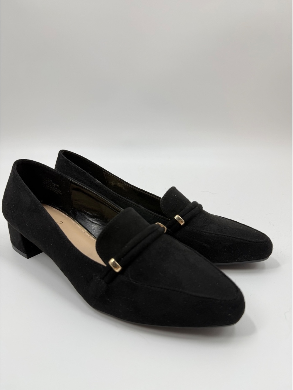 Roger Vivier Collection Black Faux Suede Loafers Low Heel Women’s 9M